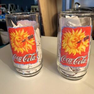 Vintage 1995 Coca-Cola Collectable Glasses-Set of 2